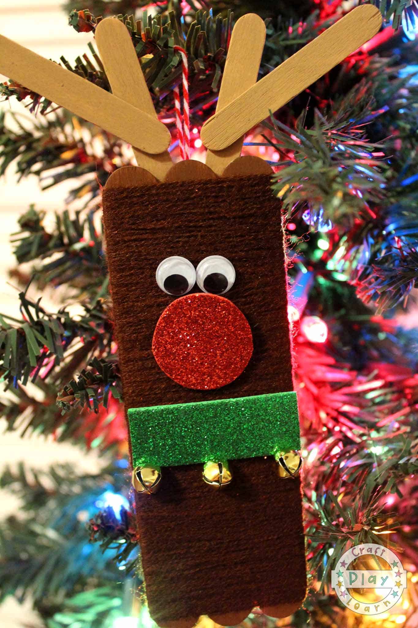 Rudolph Decorations Using Popsicle Sticks Craft Play Learn