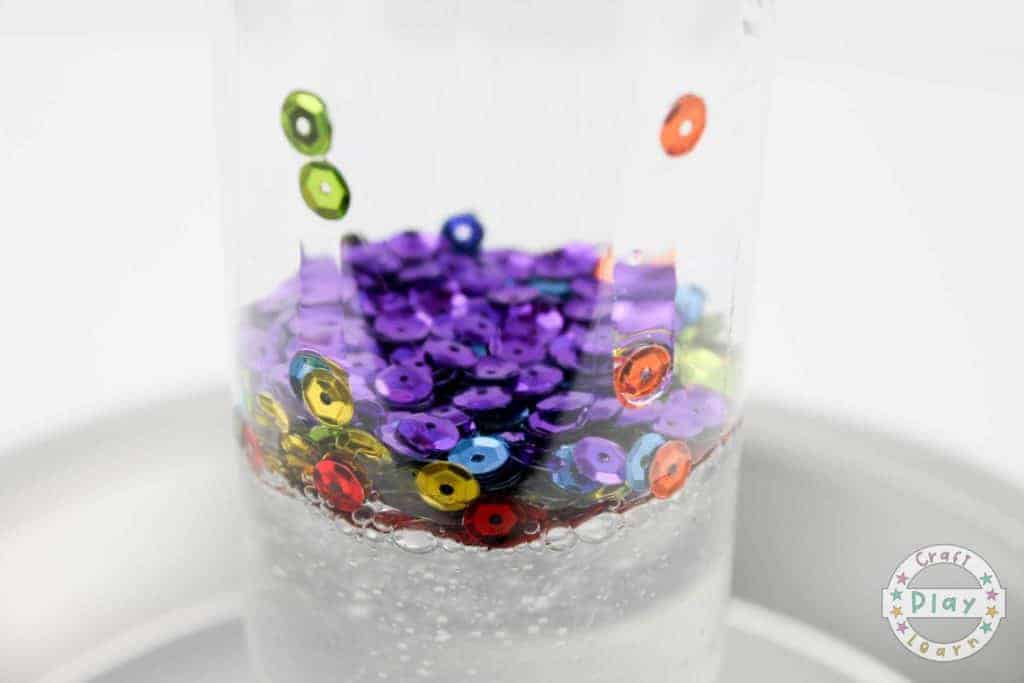 rainbow sensory bottle