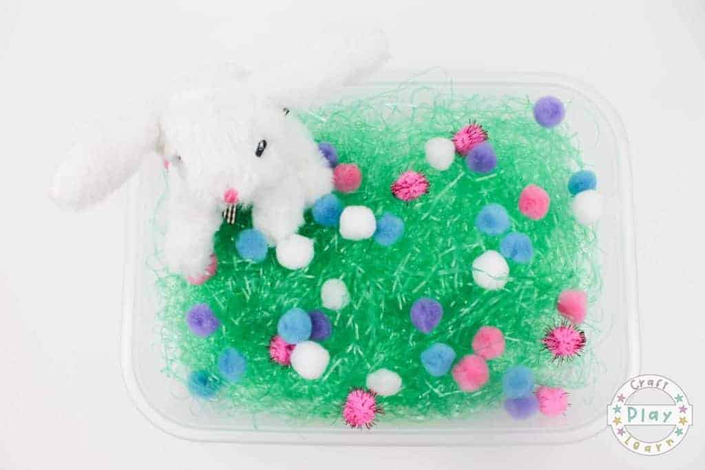 easter bunny sensory bin