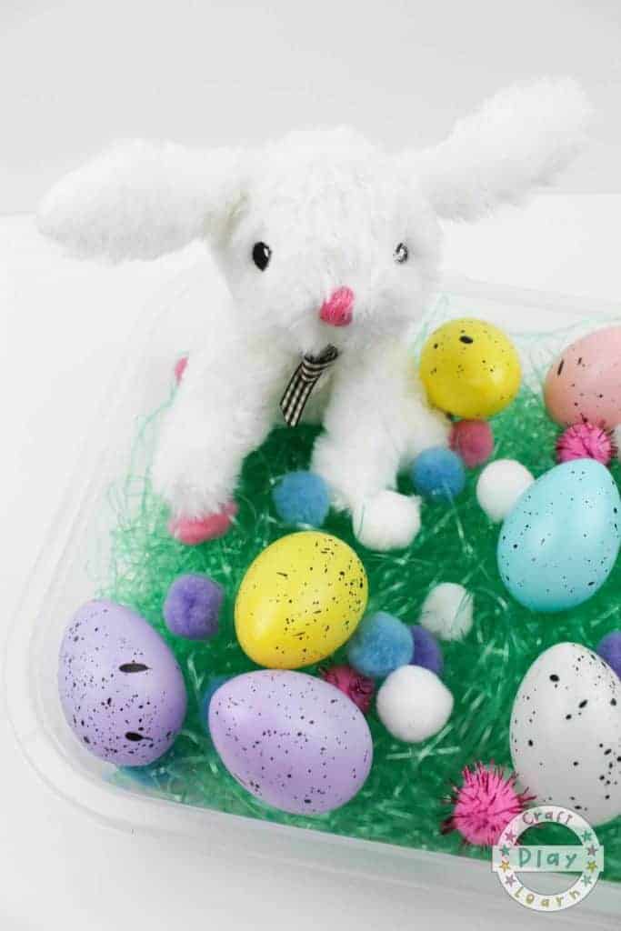 easter bunny sensory bin