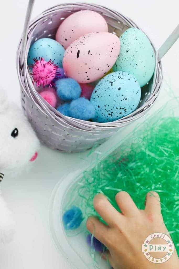 easter bunny sensory bin