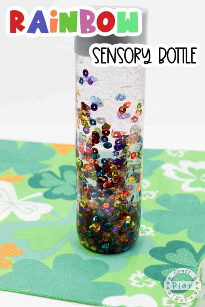 rainbow sensory bottle