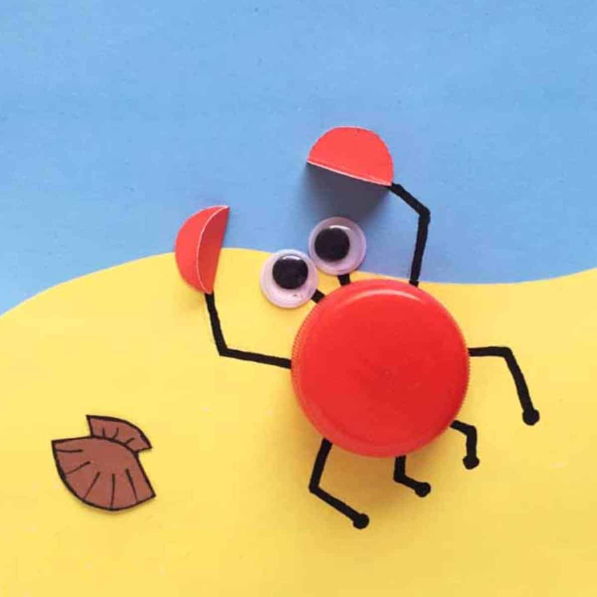 Easy Bottle Top Crab Craft Craft Play Learn