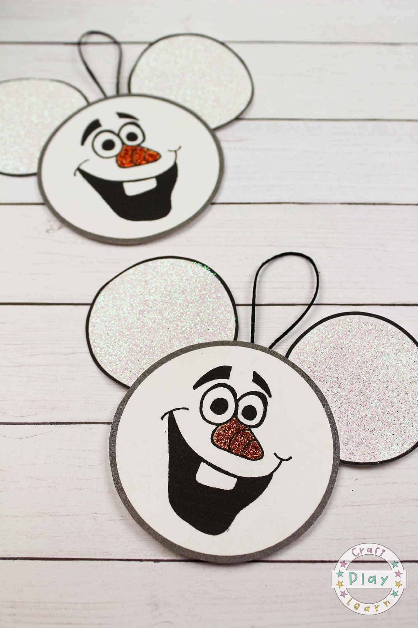 Olaf Christmas Ornament Craft With Free Template Craft Play Learn