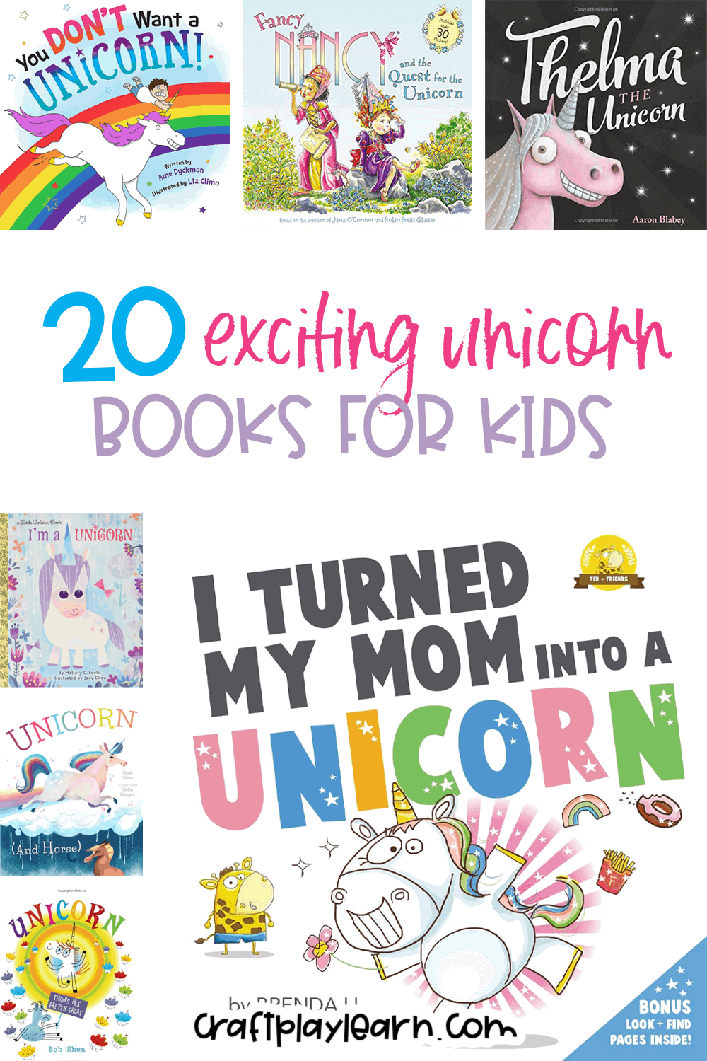 20 Best Unicorn Books for Kids and Toddlers Craft Play Learn