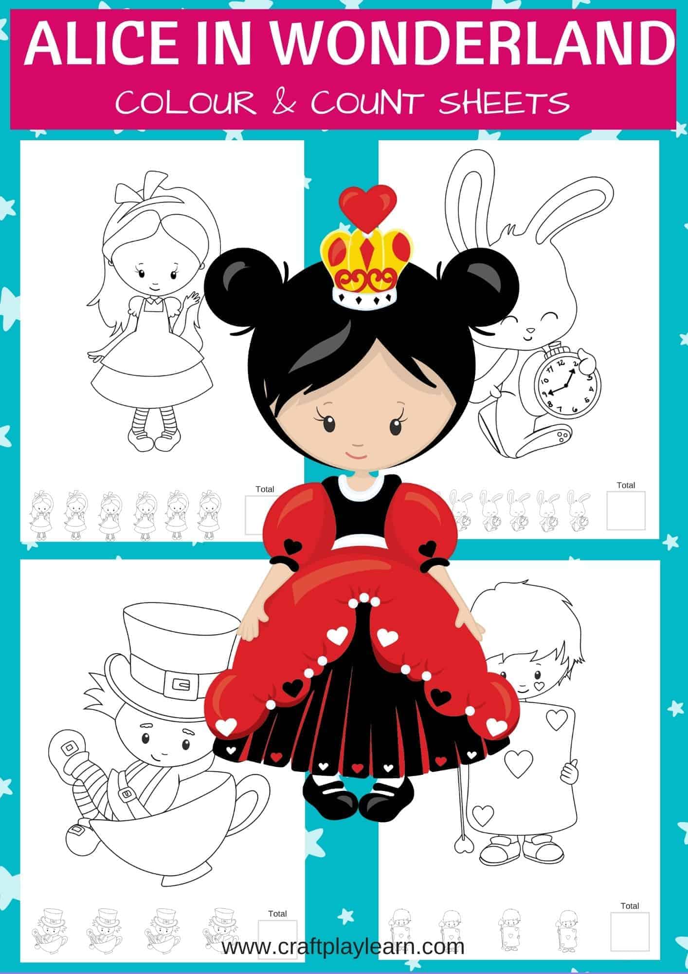 Alice In Wonderland Coloring Pages Craft Play Learn