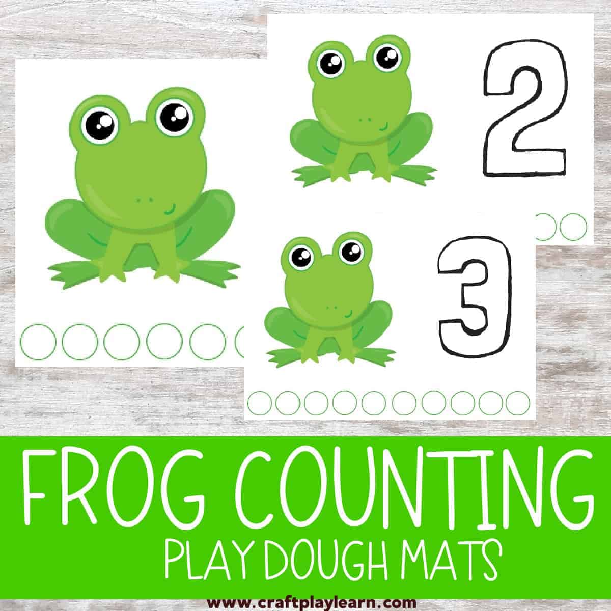 Frog Play Dough Counting Mats - Craft Play Learn