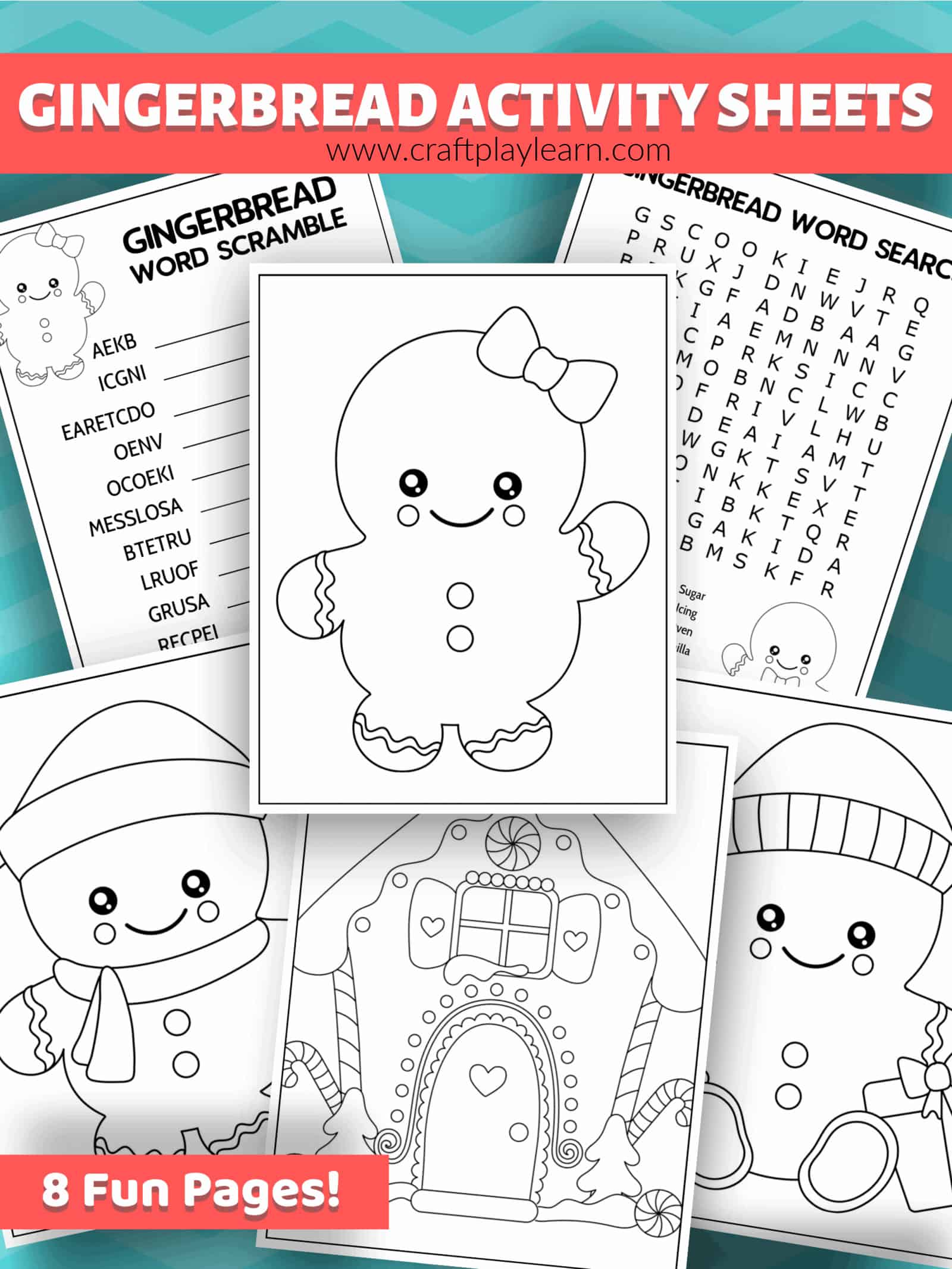 Gingerbread Man Activity Sheets - Craft Play Learn