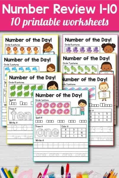 Number Counting Printables For Kids - Craft Play Learn