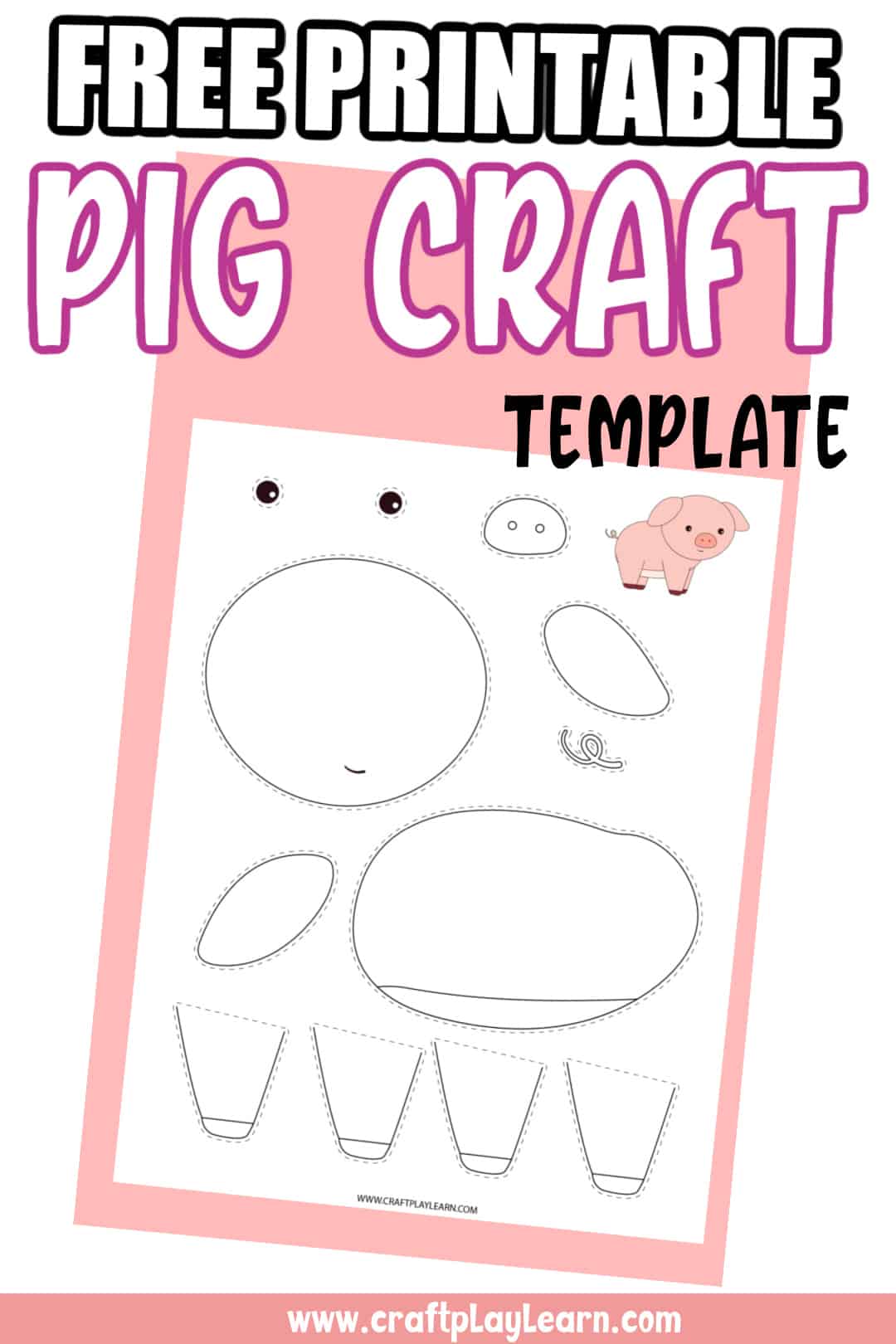 Delightful Pig Template Printable For Kids Craft Play Learn